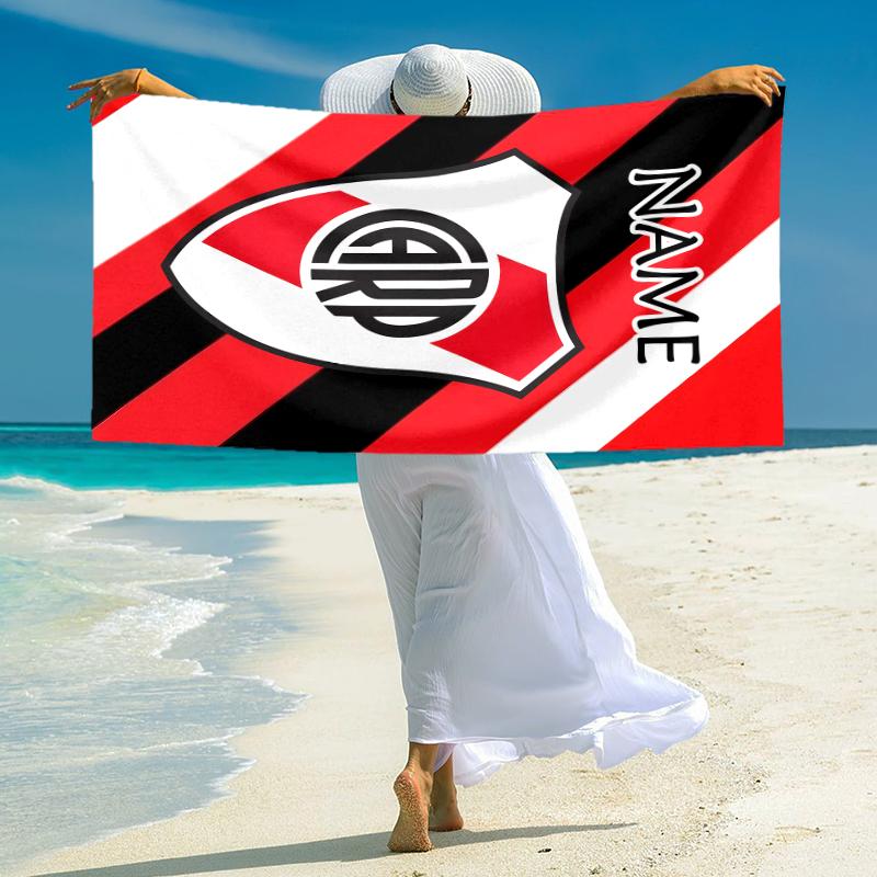 Personalized River Plate Crest Beach Towel Microfiber Beach Towel Thin Absorbent for Beach Swimming Yoga Bath Sports. 0910174