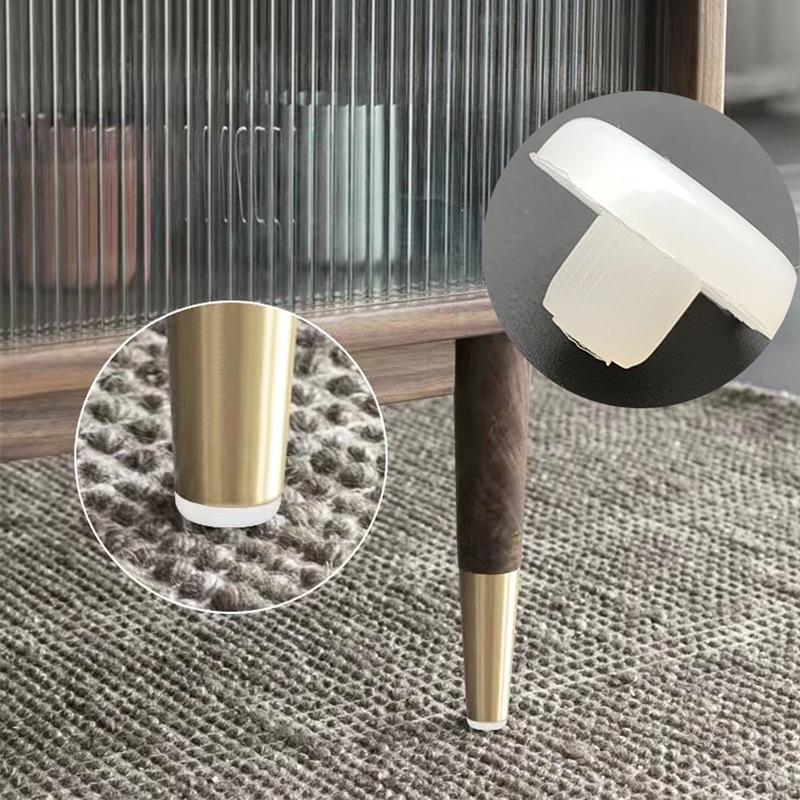 Weiße Gummi-Stuhl- und Hockerbein-Pads: 5-10-Loch-Stecker, Kollisionsschutz, Rutschfeste Fußnägel mit Edelstahl.