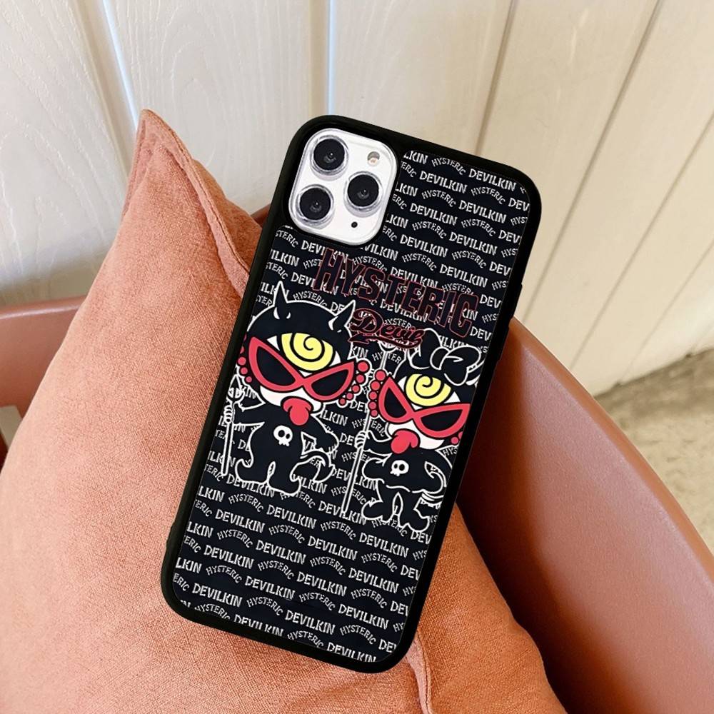 Japan Fashion H-Hysteric M-Mini PC+TPU Phone Case For iPhone 17 16 15 14 13 12 11 Pro Max Plus Kawaii Cartoon Cover