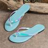 Fashion 2024 Summer Non-slip Flat Crystal Slippers for Women, Fashionable and Comfortable Flip-flops, Beach Casual Slippers for Women
