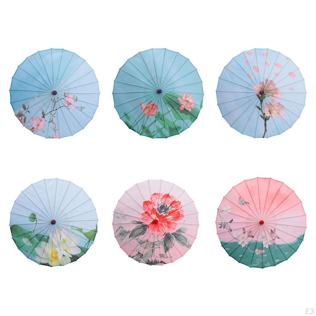 Chinese Oil Paper Umbrella, Decorative Floral Pattern, Traditional Classical Dance Umbrella for