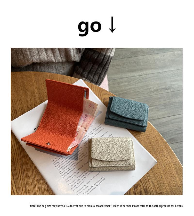 Women's Genuine Leather RFID Wallet & Coin Pouch - Compact Japanese Design