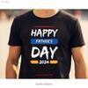 Happy Fathers Day 2024 T Shirt Best Dad Blessed Daddy S for Vintage Washed Comfortable Unisex Versatile Designer Clothes Soft