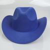 Women Men Western Cowboy Hat, Wide Curved Brim Felt Cowgirl Hat, Vintage Jazz Riding Hat, Removable Hat Belt, Head Circumference 56‑58cm