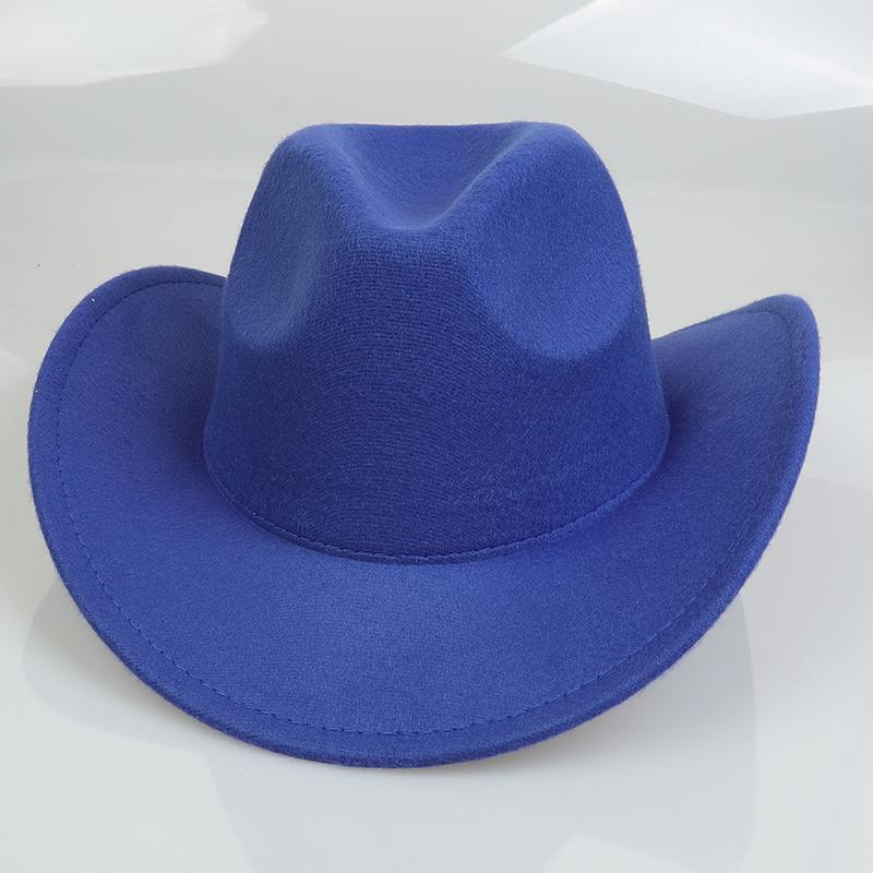 Women Men Western Cowboy Hat, Wide Curved Brim Felt Cowgirl Hat, Vintage Jazz Riding Hat, Removable Hat Belt, Head Circumference 56‑58cm