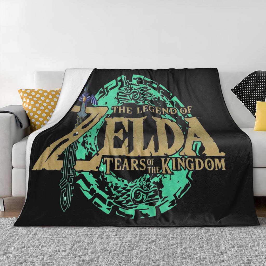 Z-Zelda Legends Tears of the Kingdom Fleece Blankets Game Merch Funny Throw Blanket for  Sofa Bedding Lounge 125*100cm Bedspread