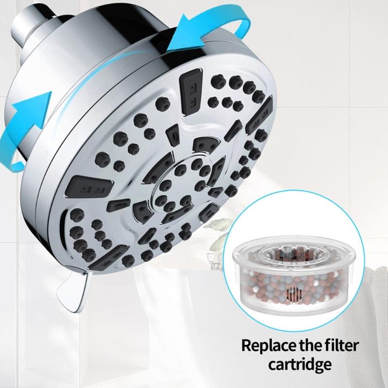 Highly Pressure Shower Filter Purifying Showerhead Bathroom Replacement Showerhead Water Softener Remove Chlorine