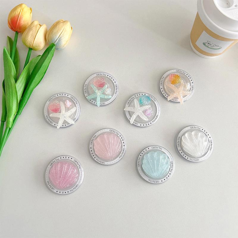 Magnetic Suction Magsafe Starfish Shell Small Fresh Summer Mobile Phone Airbag Bracket Glitter Back Sticker Retractable To Watch Dramas
