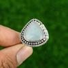 Sterling Silver Aquamarine Stone Birthday Engagement Statement Wife Ring Jewelry