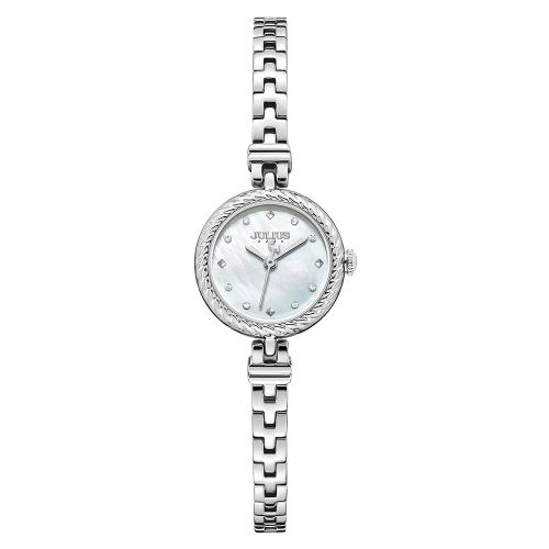 [JULIUS] JULIUS Ultra-Slim Mother-of-Pearl Women s Metal Watch JA-1453 JA-1453A