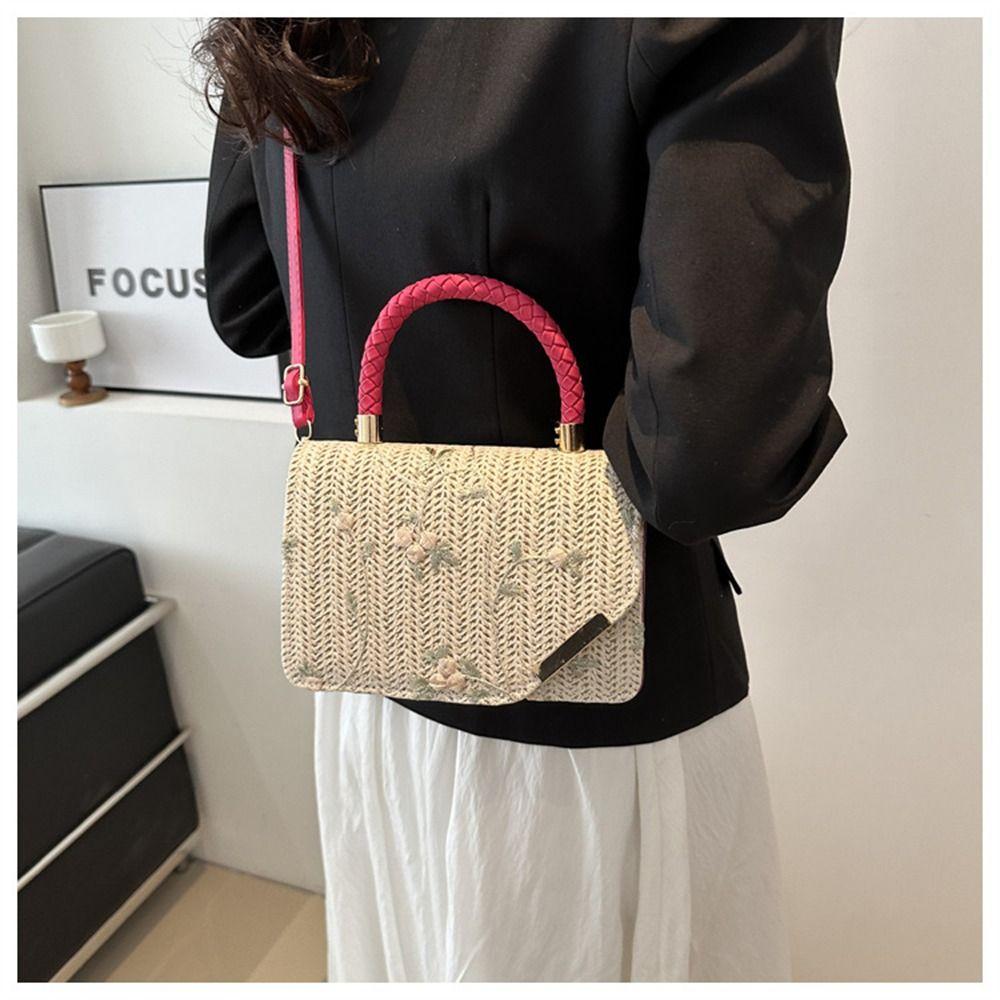 Mode Rattan Strohtasche Große Kapazität Handgefertigte Flecht-Handtaschen Böhmische Schulter-Umhängetasche für Damen Mädchen