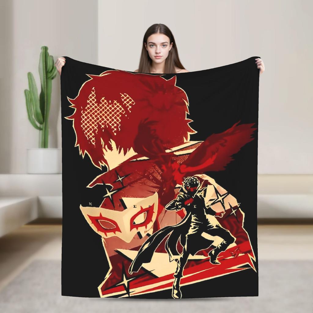 Anime P-Persona 5 Blanket  Soft Street Trend Plush Throw Blanket For Outdoor Travel Flannel Bedspread Bed Cover