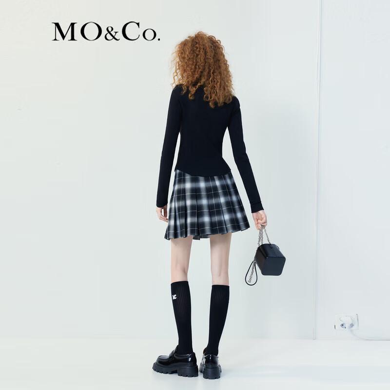 MO&Co. Women's M-Badge Slim Fit Long Sleeve T-Shirt