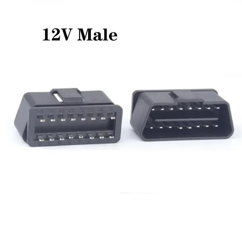 10τμχ Υψηλής Ποιότητας Αυτοκινήτου OBD2 16-pin Συναρμολογημένη Επιχρυσωμένη Αρσενική Κεφαλή 12V/24V Καθολικός Συνδετήρας Δοκιμής Κύρια Γραμμή Βύσμα OBDII