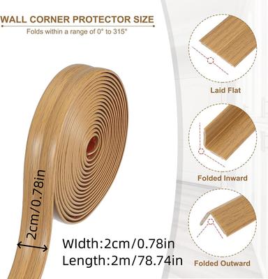 1pc 2cmx2m Peel and Stick Wall Trim Molding, Flexible Corner Trim Moulding, Inside & Outside Wall Corner Protector for Wall Edge