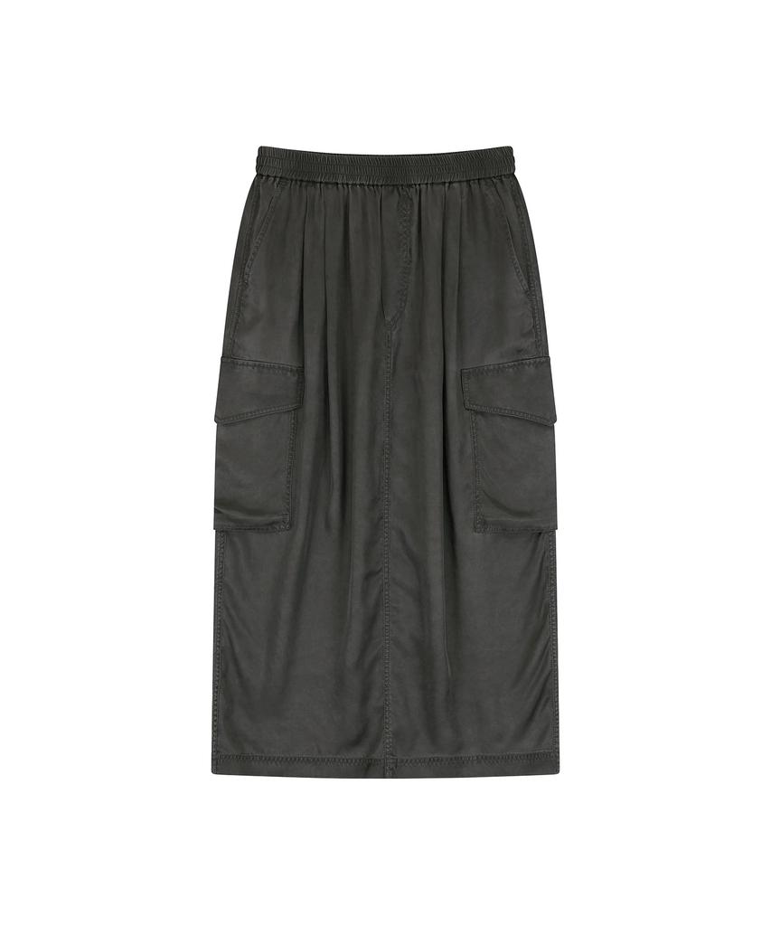 Visavi Pigment Washed Cargo Skirt (D.K Gray)
