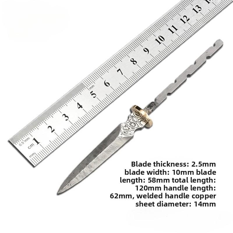Stone Pattern Damascus Tea Knife Blank, Unfinished Full Tang Blade for DIY Handmade Kung Fu Tea Ceremony Tools