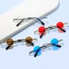 Small Round Glasses for Women Men Ultra Mini Metal Frame Anti-Reflective Hip Hop Punk Sun Glasses Men's Glasses Fashion Sunglass