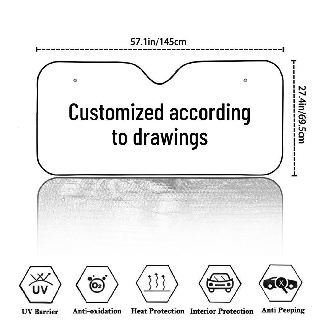Custom Aluminum Foil Car Sunshade with Green Bay Packaging Workers Team Design