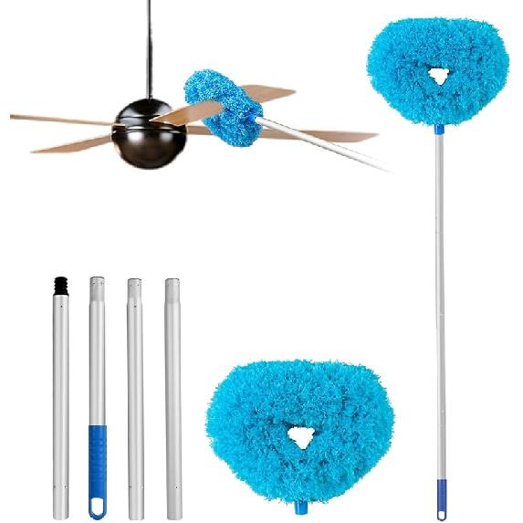 Washable Ceiling Fan Cleaner from 13 to 50 Inch Microfiber Duster with Telescoping Extension Pole, Fit for Cleaning High Ceiling Fan, Furniture,