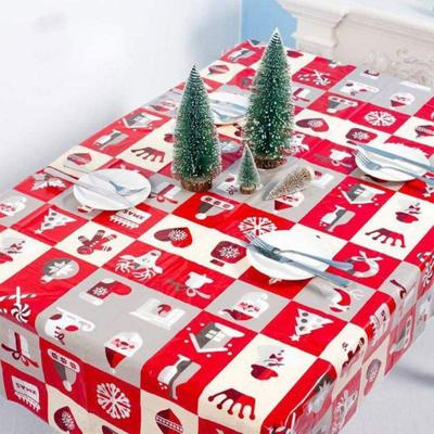 Christmas Printed Tablecloth Creative Pvc Christmas Table Tablecloth Christmas Tabletop Disposable Tablecloth