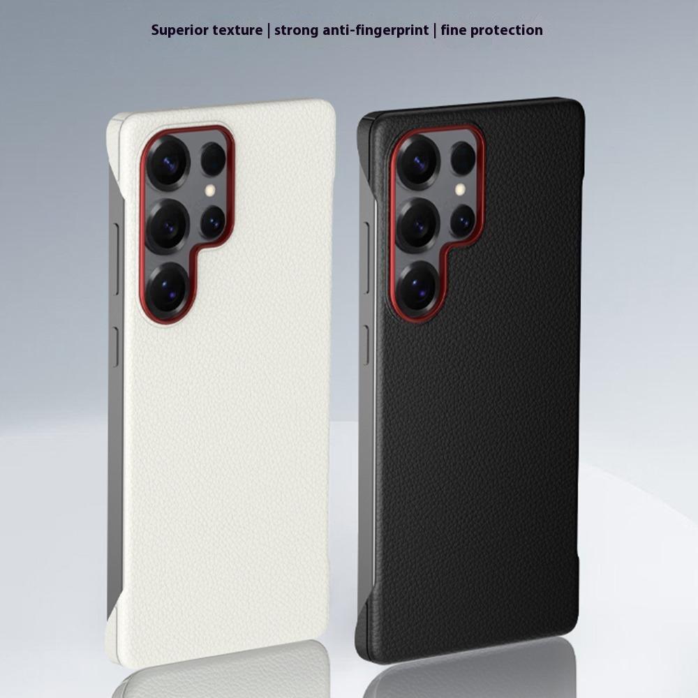 For Samsung Galaxy S25 Ultra Case Borderless Slim Anti Drop Leather Texture PC Phone Back Cover