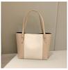 Retro Color Matching High Quality PU Leather Women's Shoulder Bags Versatile Female Handbag Large Capacity Ladies Tote Bag