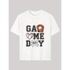 European sizes Girls Baseball T-Shirt White Game Day Baseball Glove Heart And Bow Print for Sports Events And Outdoors