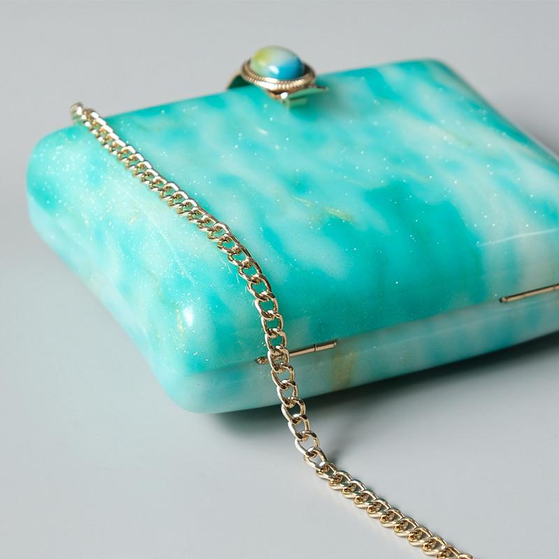 Νέες μοντέρνες τσάντες μόδας γυναικείες τσάντες μπλε πούλιες ακρυλικό πολυτελές πάρτι βραδινή τσάντα Γυναικεία casual Cute Box τσαντάκι συμπλέκτη