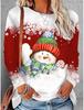 Women's long sleeve Polyester T-shirt 3D Print Christmas Theme snowflake Graphics Casual Loose Fit Crew Neck Long Sleeve Tops