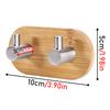 Bamboo Clothes Hook Towel Keys Adhesive Hook Stainless Steel Rustproof Coat Towel Holder Kitchen Bathroom Decorative Hanger