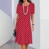 2026 Summer Polka Dot Printed Knee-length Dress Women's O-neck Loose Sexy Elegant Holiday Fashion Dress