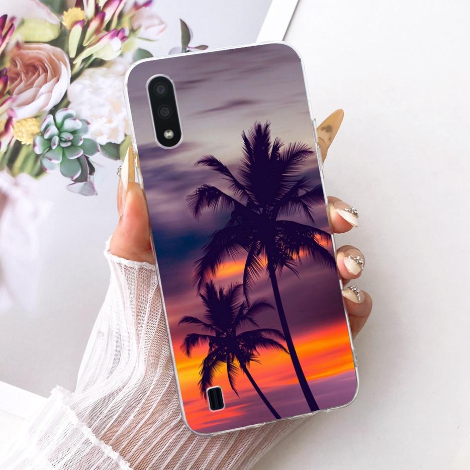 For Samsung Galaxy A01 Case SM-A015F Luxury Butterfly Tree Painted Cover Soft Silicone Case For Samsung A01 M 01 Galaxy M01 Bags