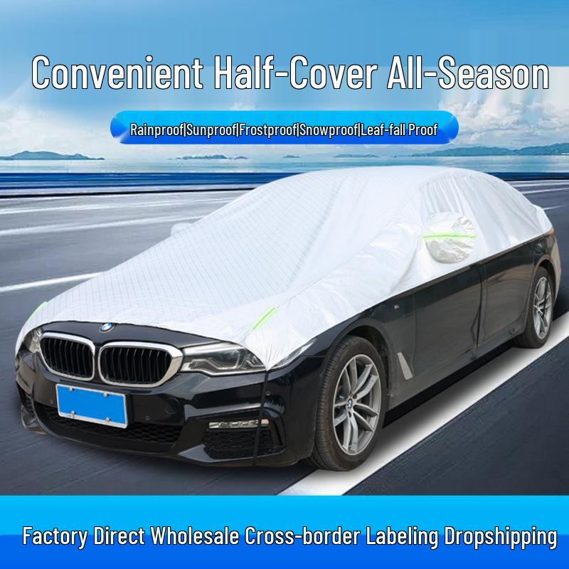 All-Season Universal Car Cover: Aluminum Film, Sun and Snow Protection, Thickened Heat Insulation Universal Full Car Top Cover