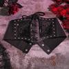 Lace Waist Strap Cover Metal Buckle Tie Rope Elastic Waist Black Theme Dark