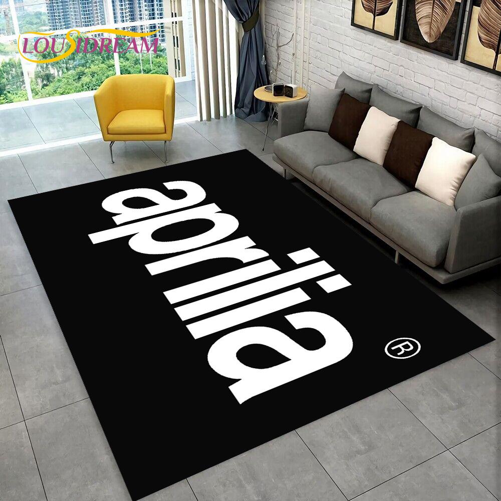 Tappeto con logo HD Aprilia Racing per moto per casa, soggiorno, camera da letto, divano, zerbino decorativo, tappeto per bambini antiscivolo per pavimento 3D