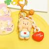 Jinnew Cream Charming Bear Face Resin Keychain Adorable Keyring For Gifts Accessories And