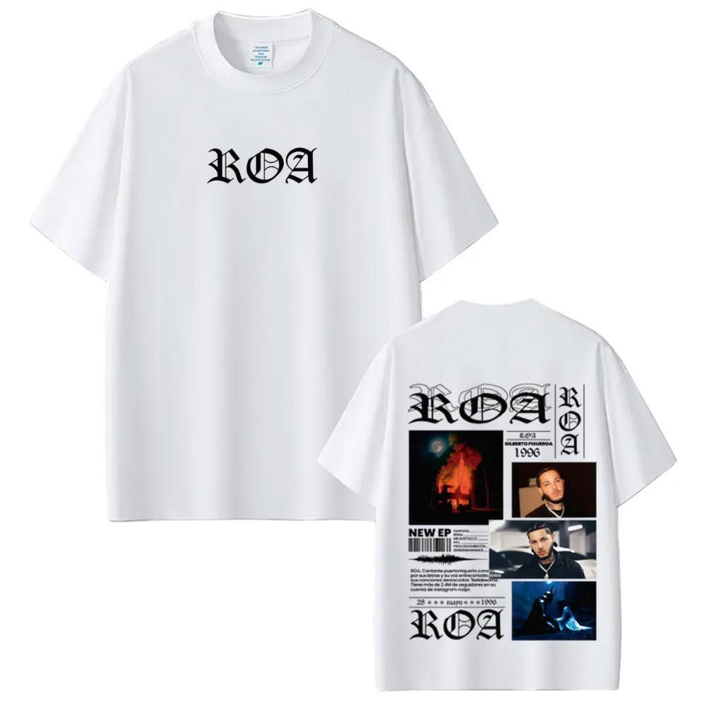 Rapper Roa New Album 2026 Tour Print T Shirt Men Women Hip-hop T Shirt Short-sleeved Loose Casual Cotton Male Fashion T Shirts