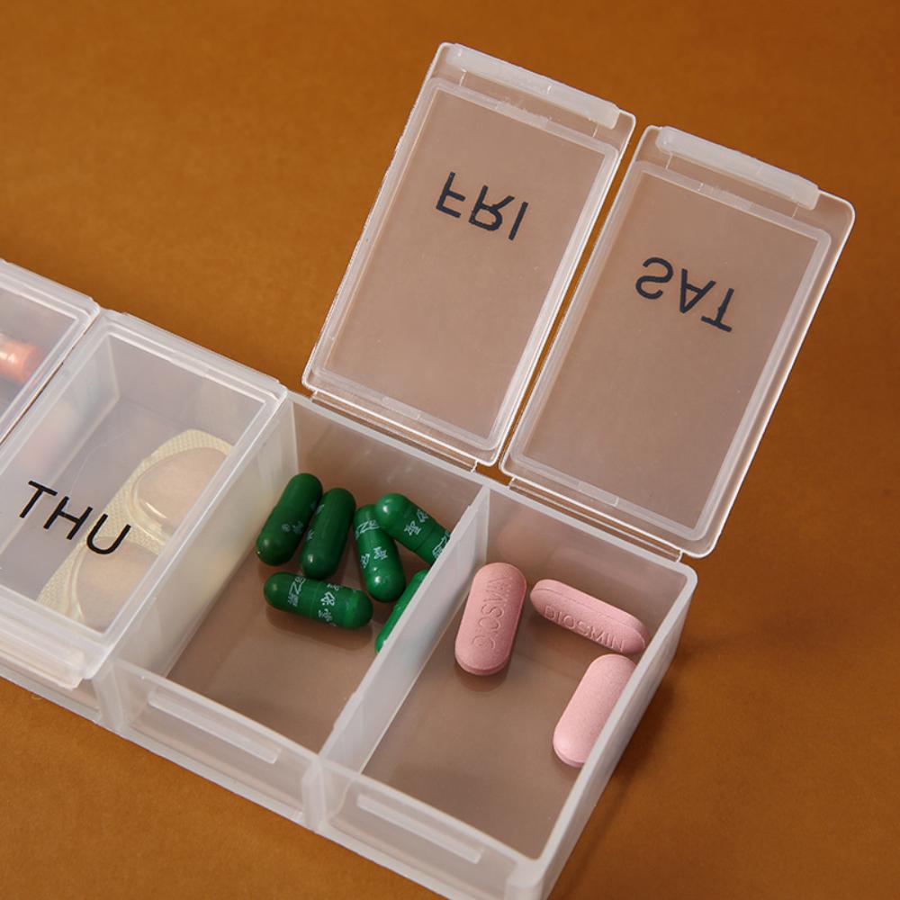 New Hot Portable Weekly 7 Days Travel Daily 7 Grids Pill Case Box Organizer Tablet Pills Storage Container for Vitamin Fish Oils