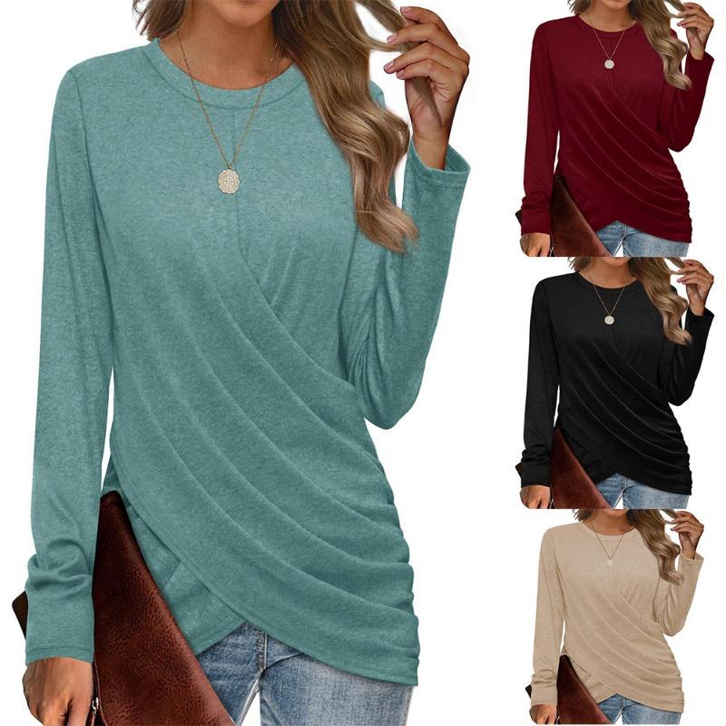 Women S Long Sleeve Casual Round Neck Loose Fit T Shirt