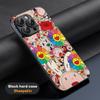 Sunflower Japan Painting M-Murakami Art Phone Case For iPhone 16 15 14 13 12 11 Plus Pro Max Limited Black Hard Case Sheepskin