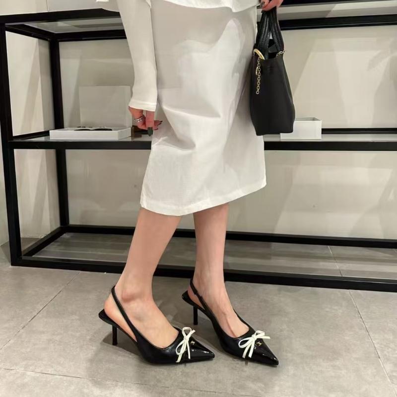 

Fashion Fashion Pointed Toe Back Trip Strap Baotou Sandals 2025 New Temperament Shallow Mouth One Strap Soft Sole Wedge Shoes 35 чёрный