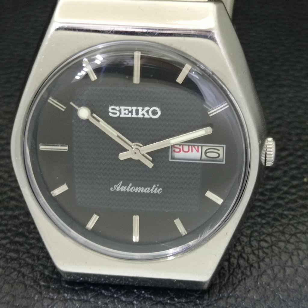 VINTAGE SEIKO AUTOMATIC JAPAN 6309A MENS BLACK COLOR DIAL WATCH a701342-5 R206a-a701342