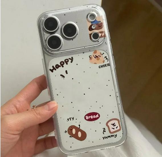 

Transparent Drop-Proof Space Shell for Apple 17 Pro Max/Puppy Bread Design iPhone 15