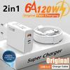 120W USB Fast Charger with Type C Cable Fast Charging Adapter for IPhone 16 Samsung Xiaomi Huawei PD Cell Phones Quick Charger