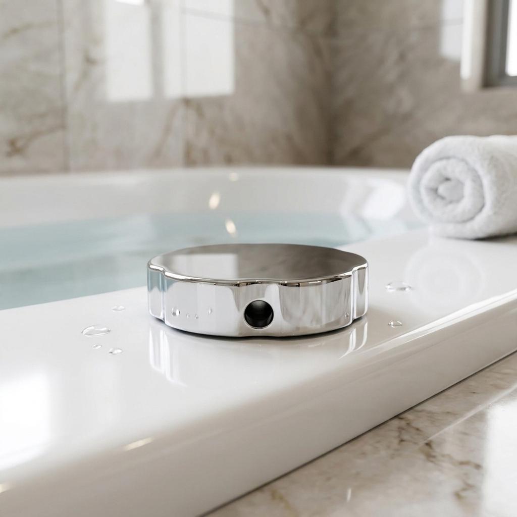 Classic Round Shape Easy Installation Ergonomic Design Zinc Alloy Rotating Knob Bath Control Knob Hole Diameter 9.2mm