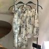 Summer new Chinese style ink dress loose neck suspender skirt gentle sweet small beautiful short skirt