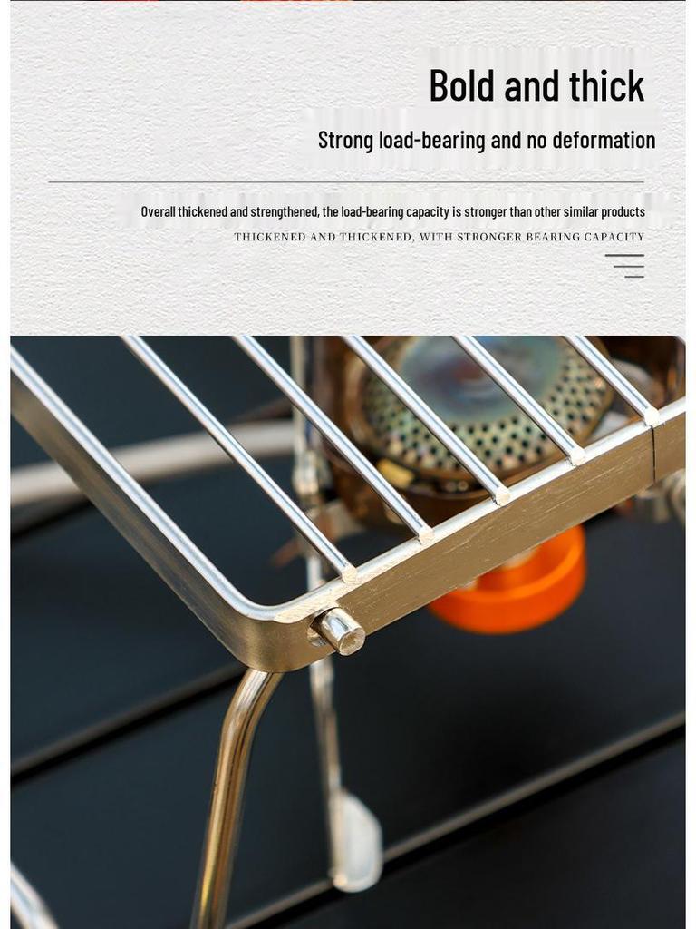 Portable Outdoor Stainless Steel Folding Gas Stove and Grill Rack
