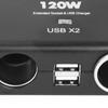 4-vägs 12V 24V Multi Socket Bilcigarettändare Splitter USB-laddaradapter