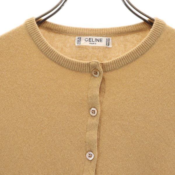 CELINE Made in Scotland 100% cashmere Long sleeve knit cardigan beige Women Used